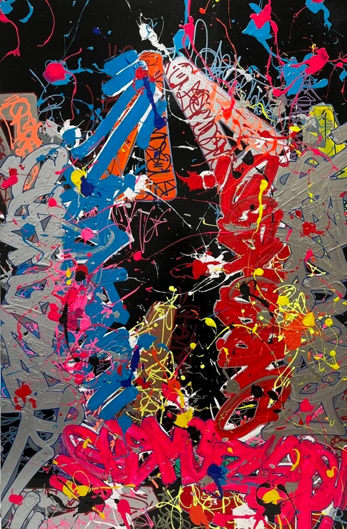 COSMOS — Only You (2023), Spray, marqueur & pigments en couches denses